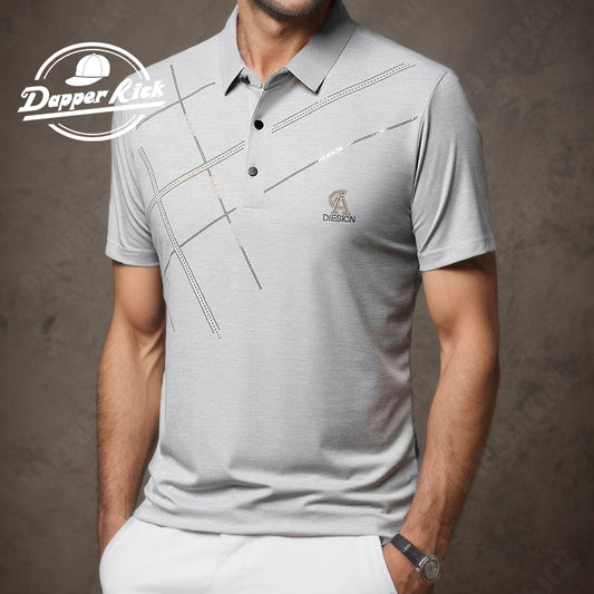 Men's Wrinkle Resistant High Stretch Ice Silk Polo Shirt - Father's Day Special