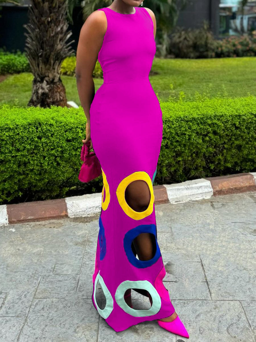 The Chic Rainbow Sleeveless Dress