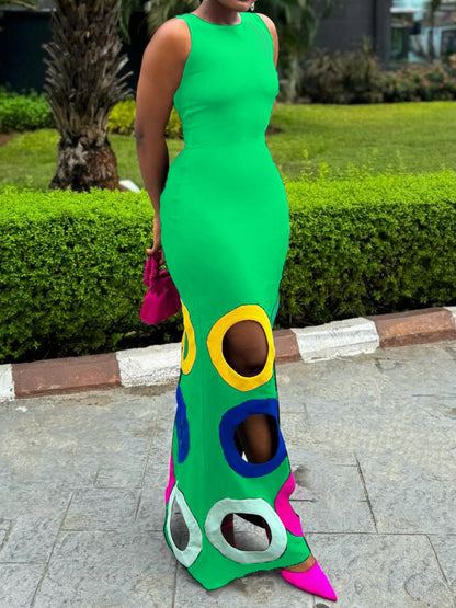 The Chic Rainbow Sleeveless Dress