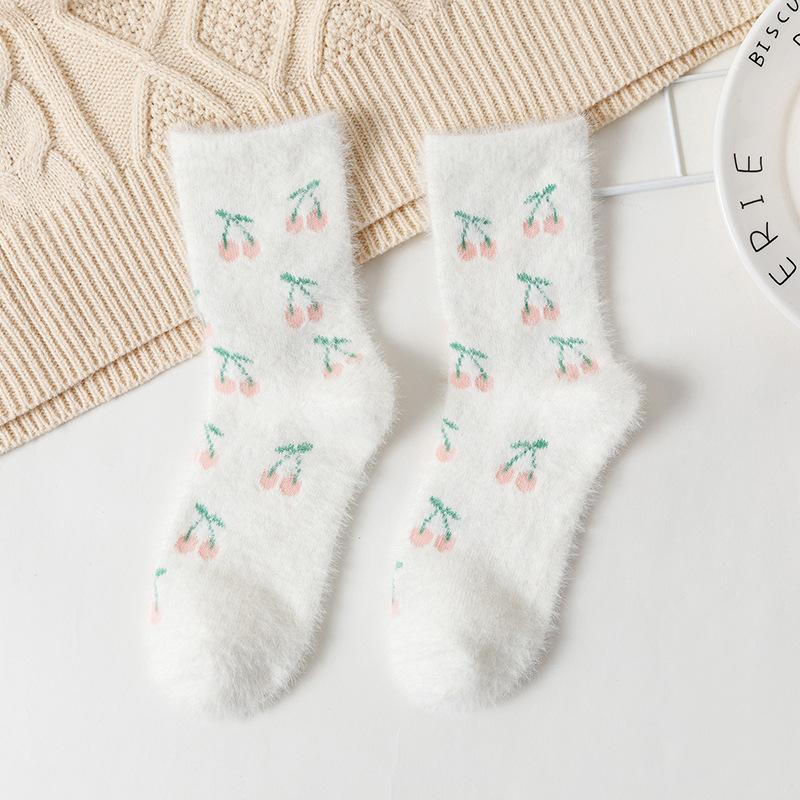 Autumn and Winter Mid-length Cute Cartoon Fruit Socks