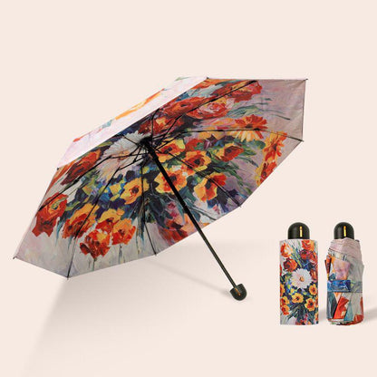 Sunny and Rainy Oil Painting Umbrella