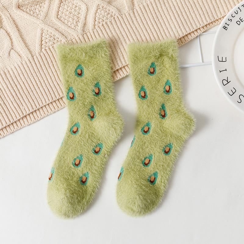 Autumn and Winter Mid-length Cute Cartoon Fruit Socks