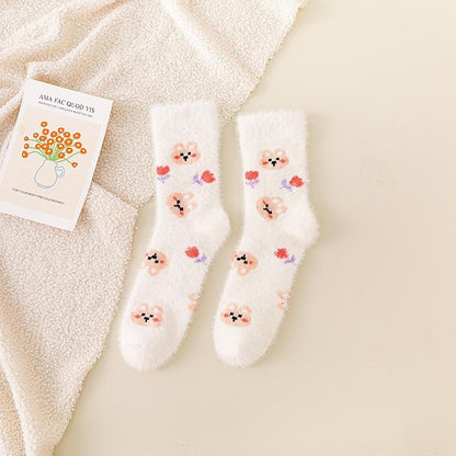 Autumn and Winter Mid-length Cute Cartoon Fruit Socks