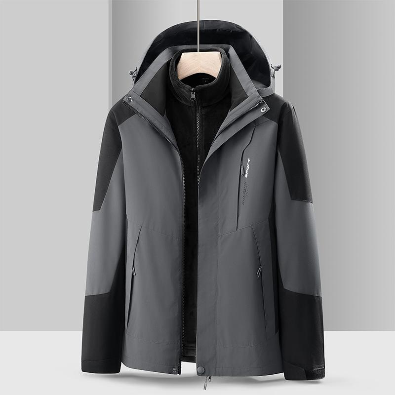 Men's 3-in-1 Waterproof & Windproof Snow Coat with Fleece Thermal Inner Jacket