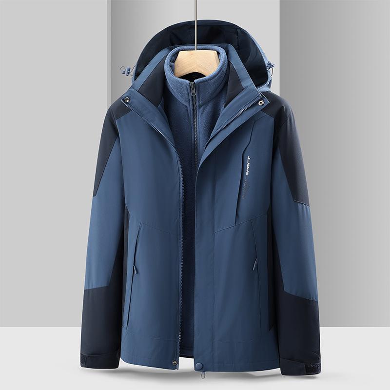 Men's 3-in-1 Waterproof & Windproof Snow Coat with Fleece Thermal Inner Jacket