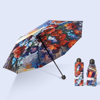 Sunny and Rainy Oil Painting Umbrella