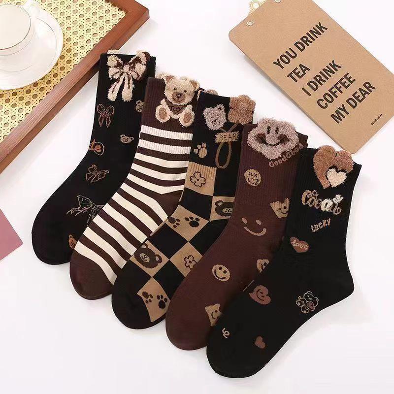 Autumn and Winter Cute Bear Socks