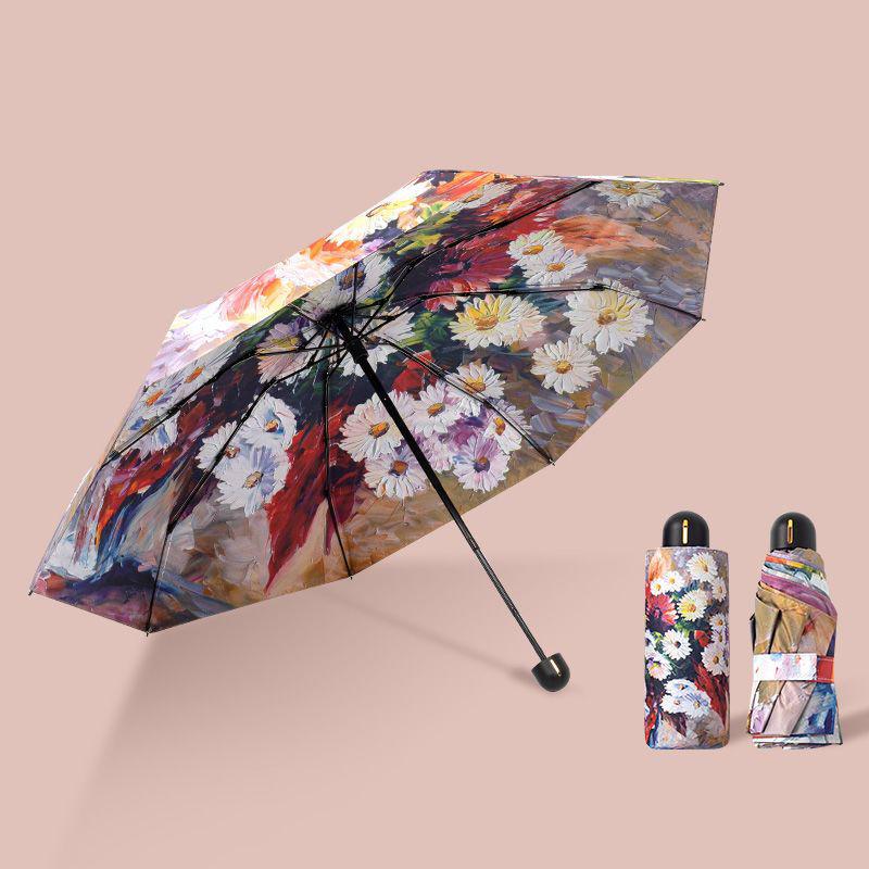 Sunny and Rainy Oil Painting Umbrella