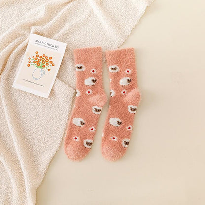 Autumn and Winter Mid-length Cute Cartoon Fruit Socks