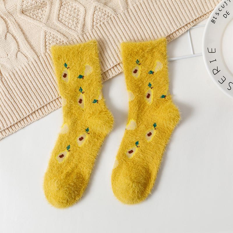 Autumn and Winter Mid-length Cute Cartoon Fruit Socks