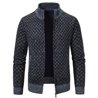 B228 Dapperkick Jacquard Knitted Sweater Jacket