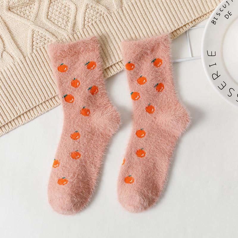 Autumn and Winter Mid-length Cute Cartoon Fruit Socks