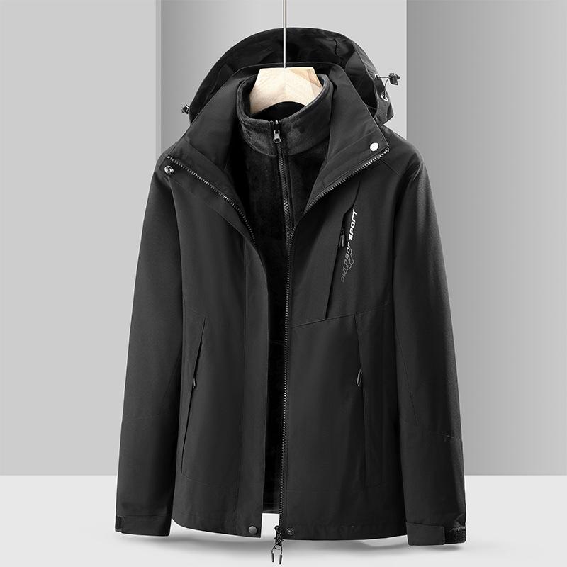 Men's 3-in-1 Waterproof & Windproof Snow Coat with Fleece Thermal Inner Jacket