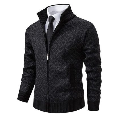 B228 Dapperkick Jacquard Knitted Sweater Jacket