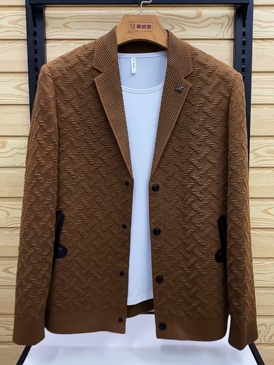 Men's unique textured casual jacket