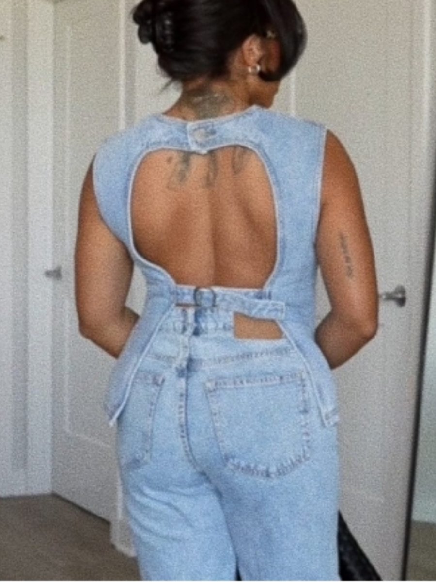 The Stylish Backless Denim Top