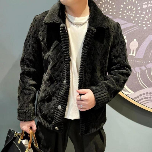 Spring and Autumn Lapel Knitted Cardigan Jacket