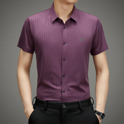 2023 Men's Ice Silk Breathable Anti-Wrinkle Business Shirt