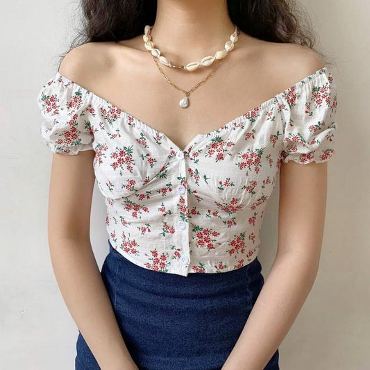 Floral Puff Sleeve Top